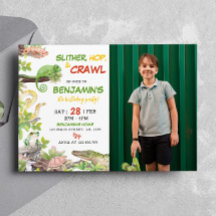 Natur Reptile Födelsedagsfest inbjudan