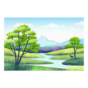Natur Scenery med floden Fototryck