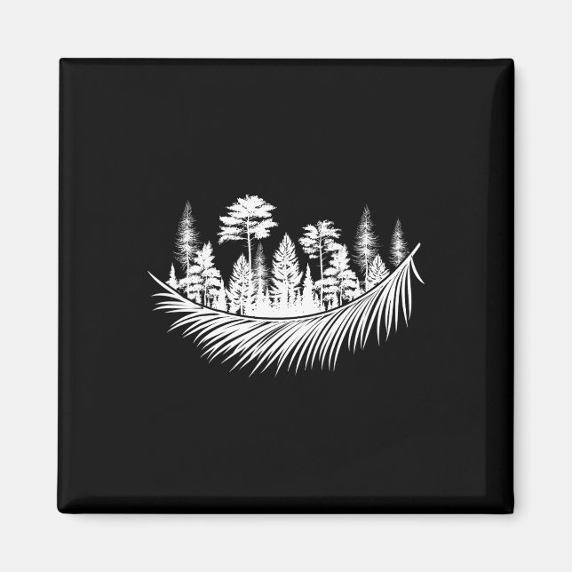 Natur Skog Växter Träd Camping Vandring Berg Magnet (Framsidan)