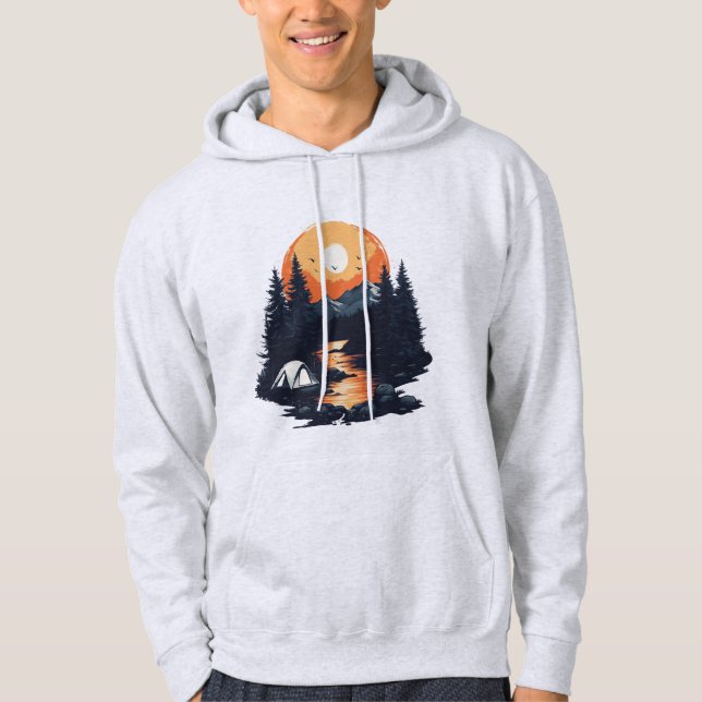 Natur Solnedgång Berg Tröja  Hoodie (Framsida)
