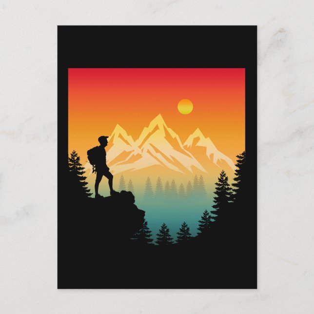 Natur som förstorar skogsmiljön i bergsområden vykort (Framsida)