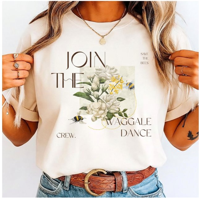 Natur T-Shirt med Bivänlig Grafisk Design – Waggle (Skapare uppladdad)