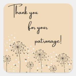 Natur tack för din patronetikett fyrkantigt klistermärke