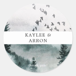 Natur - Tacken Forest & Birds Runt Klistermärke