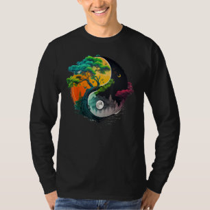 Natur Taoism Yin Yang Symbol på Zen Taijitu Yin Y T Shirt