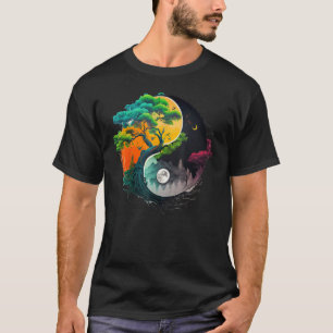 Natur Taoism Yin Yang Symbol på Zen Taijitu Yin Y T Shirt