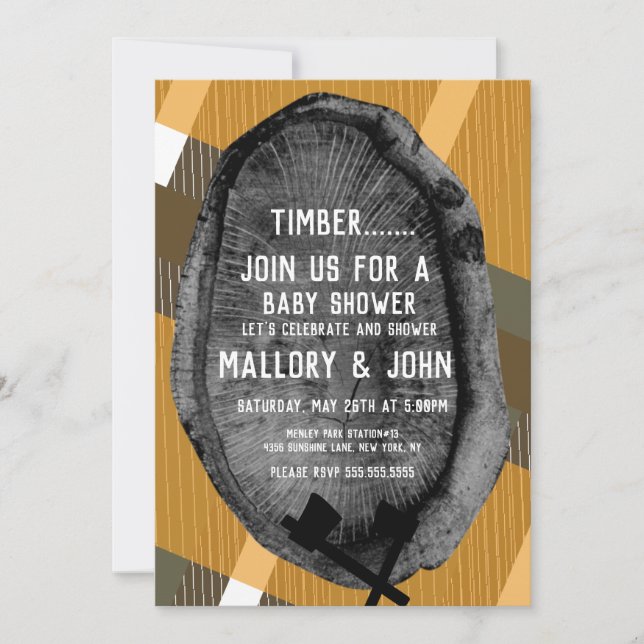 Natur Trail Skogen Äventyr Lumbarjack Fall Inbjudningar (Framsida)