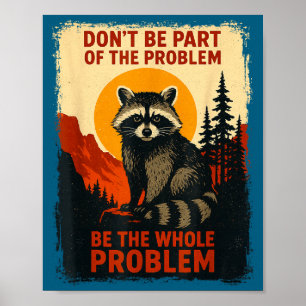 Natur Tvättbjörn Sarksatisk Vilda Djur Utomhus Hum Poster