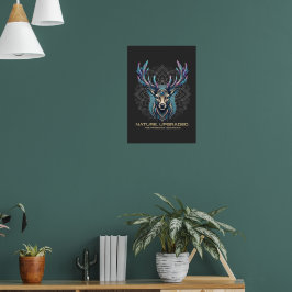 Natur Uppgraderad - Prismatisk Kristallhjort Cyber Poster