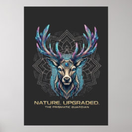 Natur Uppgraderad - Prismatisk Kristallhjort Cyber Poster