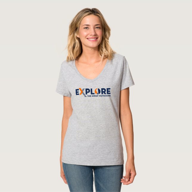 Natur Utforskning | Kvinnor V-ringad hals T Shirt (Hel framsida)