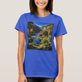 Natur Vildmark Landskap Berg Vattenfall T Shirt