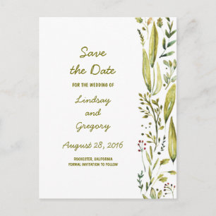 Natur Wonderland Cute Save Date Meddelande Vykort