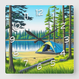 Naturakampanj, Tält, i Skogen Fyrkantig Klocka