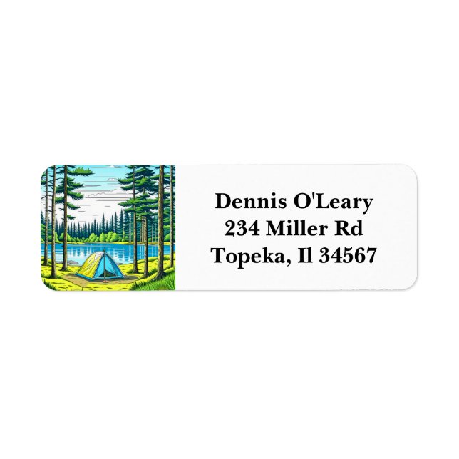 Naturakampanj, Tält, i Skogen Returadress Etikett (Framsidan)