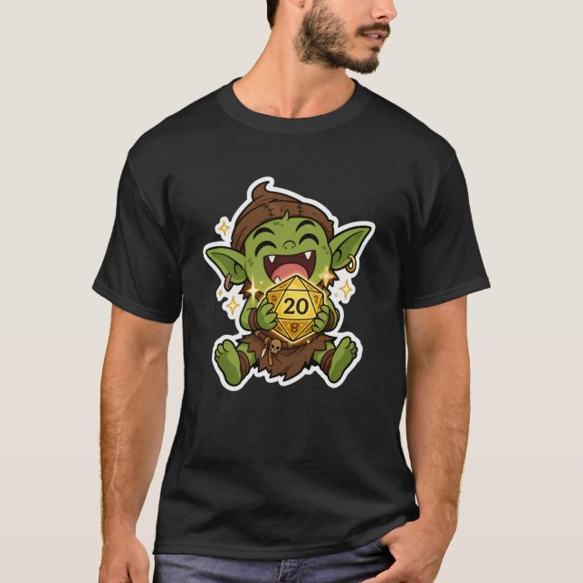  Natural 20 Dice Goblin  T Shirt (Framsida)