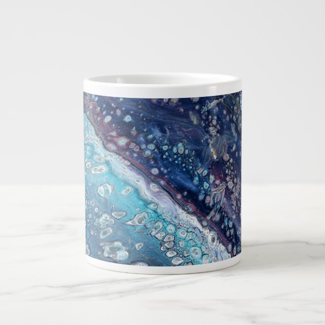Natural Attraction 2 Blue Geode Abstract Drink Mug Jumbo Mugg (Framsidan)