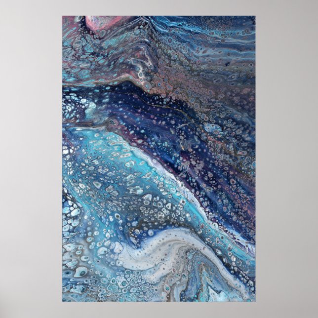 Natural Attraction 2 Blue Geode Abstract Print Poster (Framsidan)