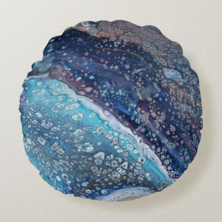 Natural Attraction 2 Blue Geode Accent Pillow Rund Kudde