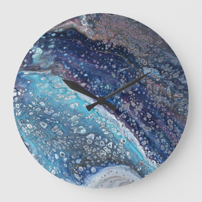 Natural Attraction 2 Blue Geode Wall Clock Stor Klocka (Framsida)