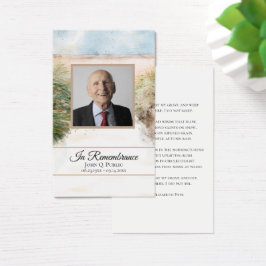 "Natural Beach Funeral Memorial Prayer" Visitkort