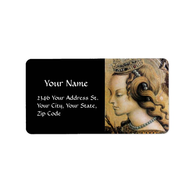 NATURAL BEAUTY & JEWELRY Black pearl Adressetikett (Framsidan)