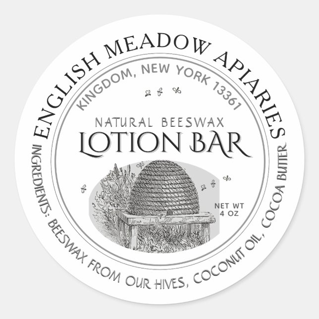 Natural Beeswax Anpassningsbar Lotion Pub etikett  (Framsida)