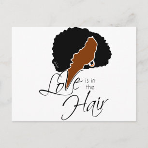 Natural Black Hair Kärlek ligger i Hair Vykort
