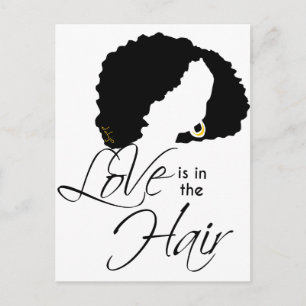 Natural Black Hair Kärlek ligger i Hair Vykort