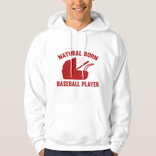 Natural Born Baseball Player Hoodie (Framsida)