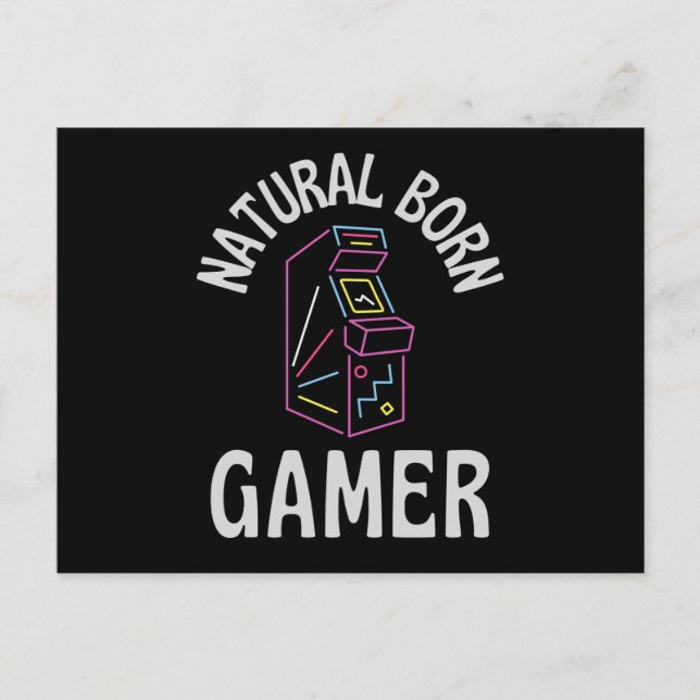Natural Born Gamer Vykort (Framsida)