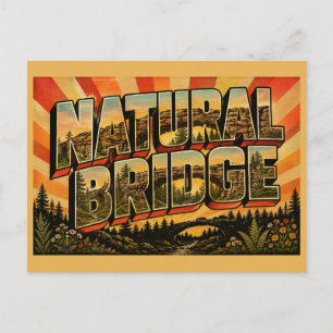 Natural Bridge Alabama Sandstensvalv Vintage Konst Vykort