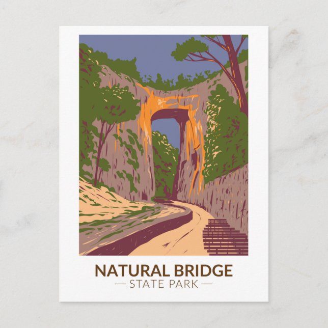 Natural Bridge State Park Virginia Vintage Vykort (Framsida)