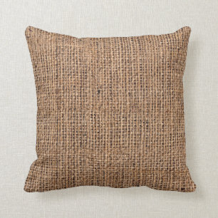 Natural Brown Burlap Canvas Coarse Grunge Backgrou Kudde