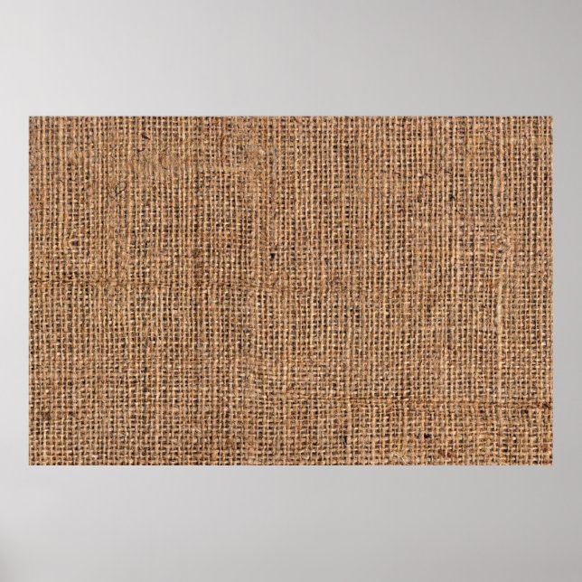 Natural Brown Burlap Canvas Coarse Grunge Backgrou Poster (Framsidan)