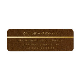 Natural Brown Guld Kraft New Adress OSA  Returadress Etikett