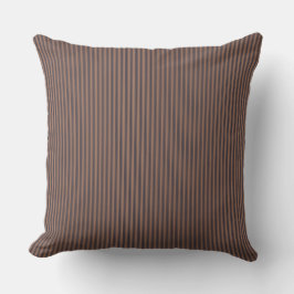 Natural Brown Ticking Rand Cushion Kudde