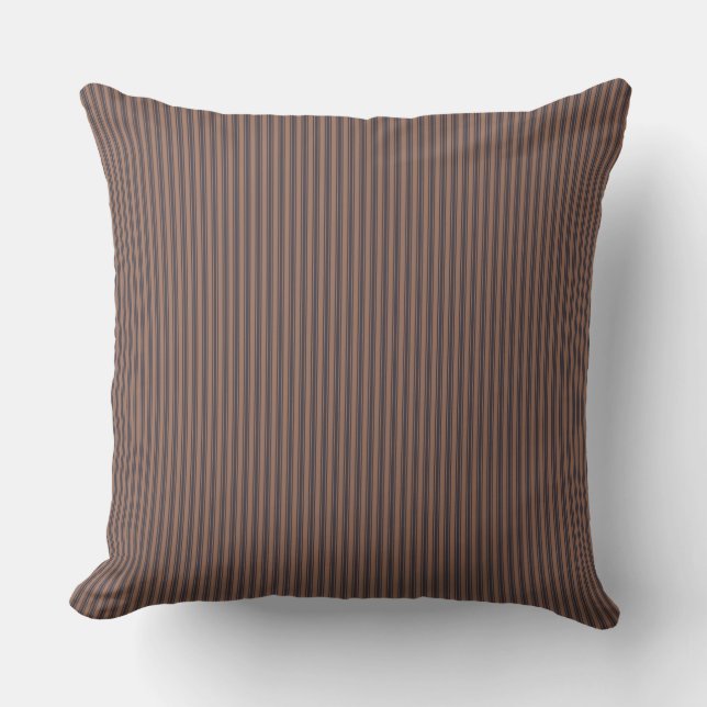 Natural Brown Ticking Rand Cushion Kudde (Framsida)