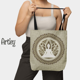 Natural Buddha Mandala Meditation Lotus Flower Tygkasse