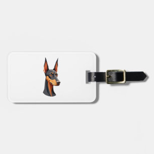 Natural Ear Doberman Bagagebricka