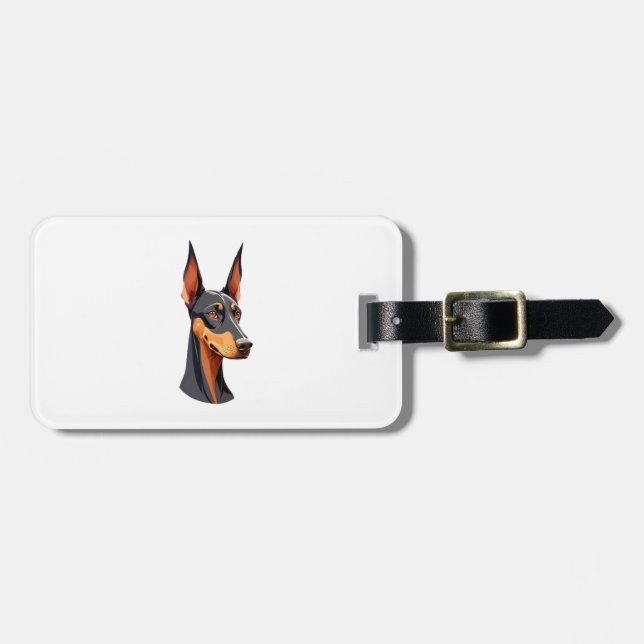 Natural Ear Doberman Bagagebricka (Horisontell Framsida)