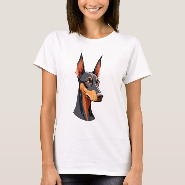 Natural Ear Doberman T Shirt (Framsida)