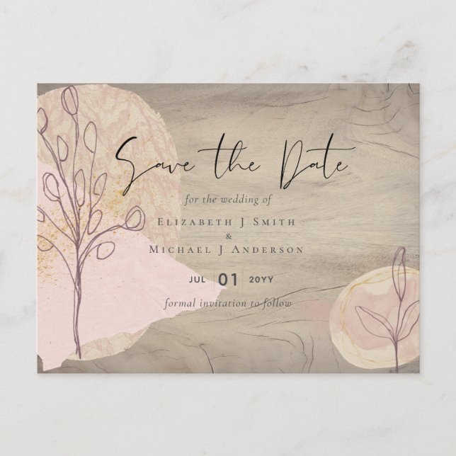 Natural Earth Rustic Woodland Lövverk Vykort (Framsida)