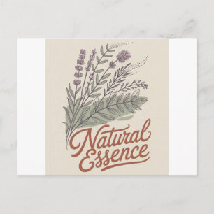 Natural Essence Vintage Botanisk Vildblomma Vykort