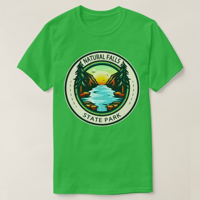 Natural Falls State Park Oklahoma Badge T Shirt (Design framsida)