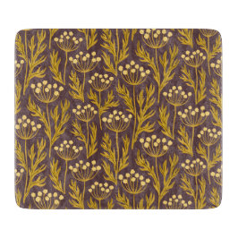 Natural Floral Pattern: Golden Accents  Dark Canva