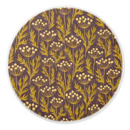 Natural Floral Pattern: Golden Accents  Dark Canva Knopp