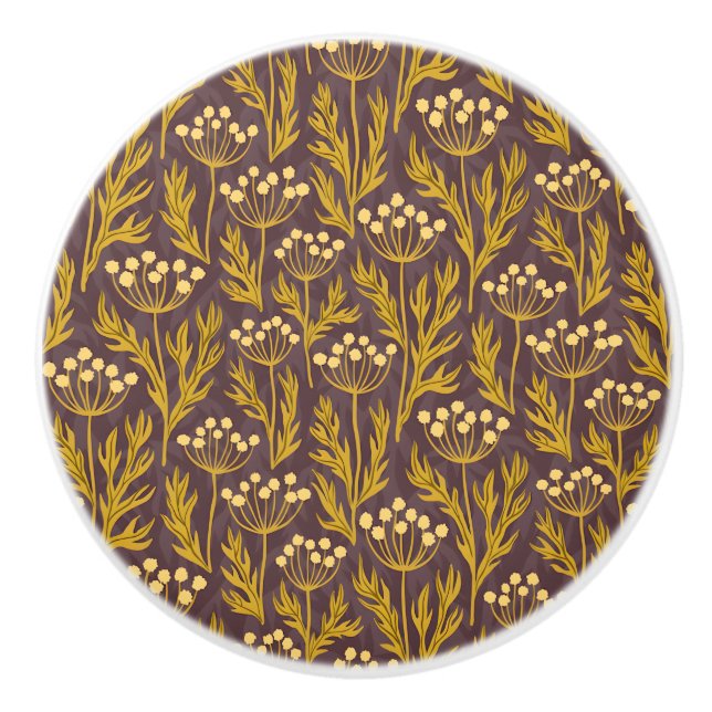 Natural Floral Pattern: Golden Accents  Dark Canva Knopp (Framsidan)