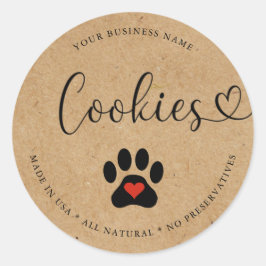 Natural Gourmet Rustic Hund Cookies Runt Klistermärke