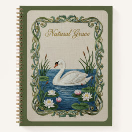 Natural Grace Embroidered Swan Water Lily